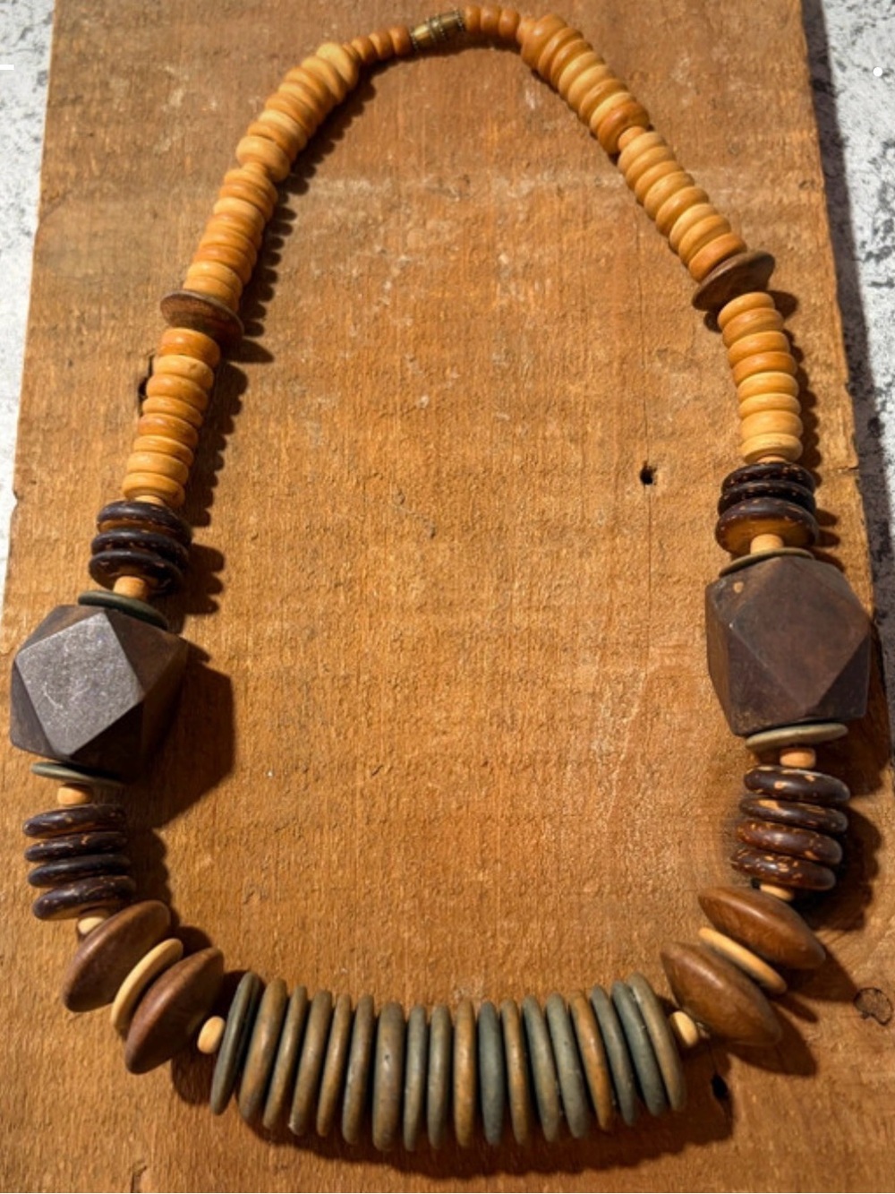 Earthy & Geometric: The Artisan Wood Statement Necklace